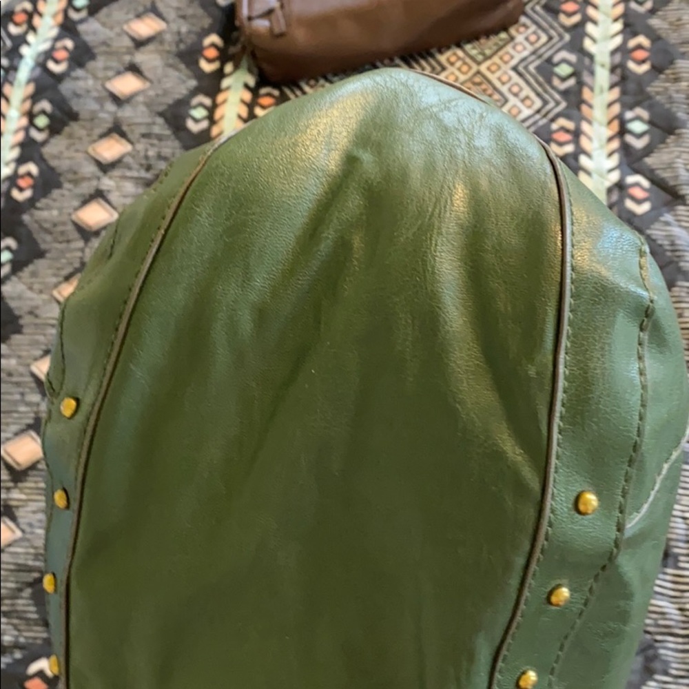 BUENO Shoulder bag in dark green trimmed in gold! - Picture 15 of 16